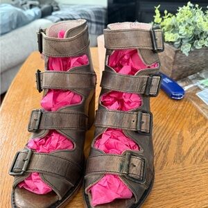 Freebird by Steven Brown Buckle Heeled Boots